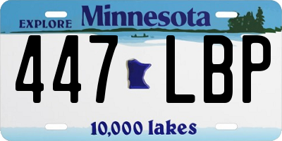 MN license plate 447LBP