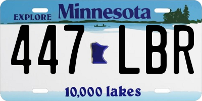 MN license plate 447LBR
