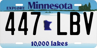 MN license plate 447LBV