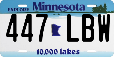 MN license plate 447LBW
