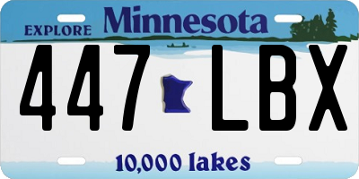 MN license plate 447LBX