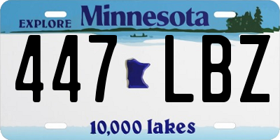 MN license plate 447LBZ