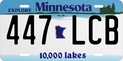 MN license plate 447LCB