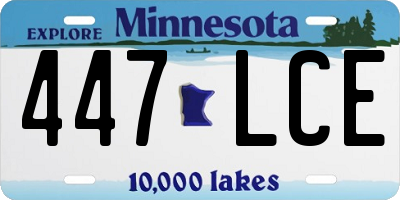 MN license plate 447LCE