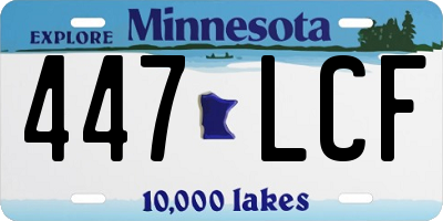 MN license plate 447LCF