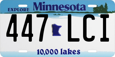 MN license plate 447LCI