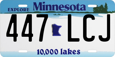 MN license plate 447LCJ