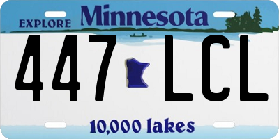 MN license plate 447LCL