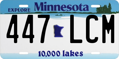 MN license plate 447LCM