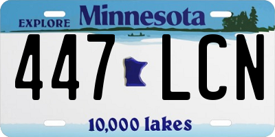 MN license plate 447LCN