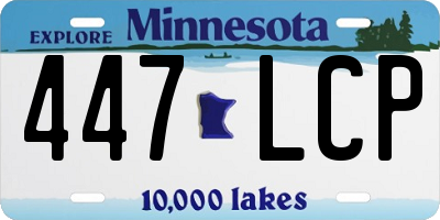 MN license plate 447LCP