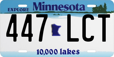 MN license plate 447LCT