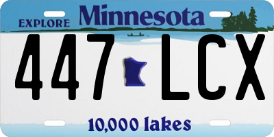 MN license plate 447LCX