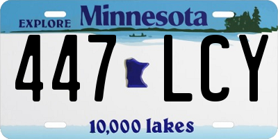 MN license plate 447LCY