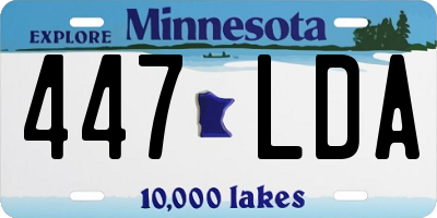 MN license plate 447LDA