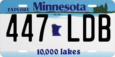 MN license plate 447LDB