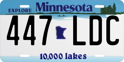 MN license plate 447LDC