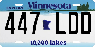 MN license plate 447LDD