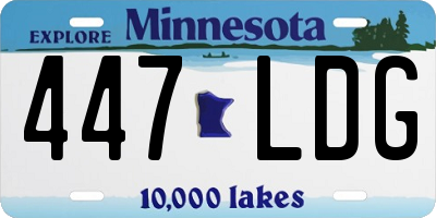MN license plate 447LDG