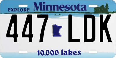 MN license plate 447LDK