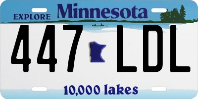 MN license plate 447LDL