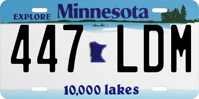 MN license plate 447LDM