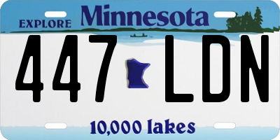 MN license plate 447LDN
