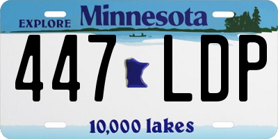 MN license plate 447LDP