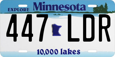 MN license plate 447LDR