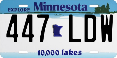 MN license plate 447LDW