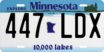 MN license plate 447LDX