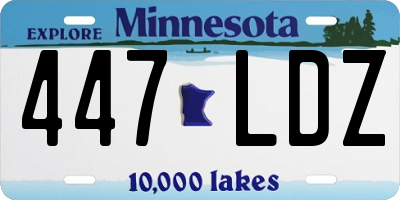 MN license plate 447LDZ