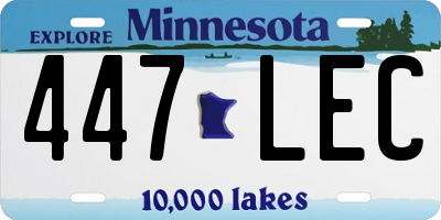 MN license plate 447LEC