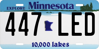 MN license plate 447LED
