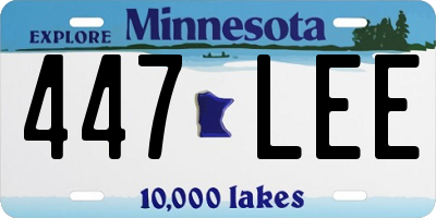 MN license plate 447LEE