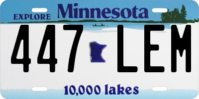 MN license plate 447LEM