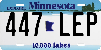 MN license plate 447LEP