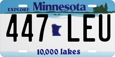 MN license plate 447LEU