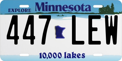 MN license plate 447LEW