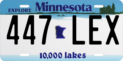 MN license plate 447LEX