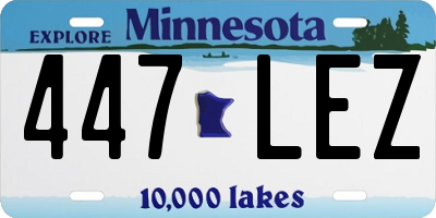 MN license plate 447LEZ