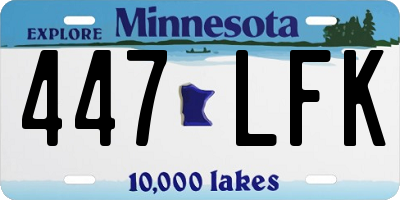 MN license plate 447LFK