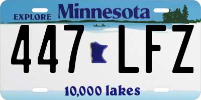 MN license plate 447LFZ