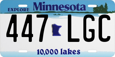 MN license plate 447LGC
