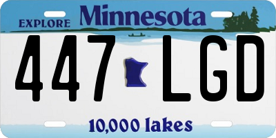 MN license plate 447LGD