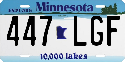 MN license plate 447LGF