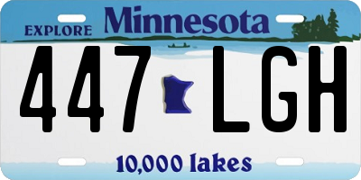 MN license plate 447LGH