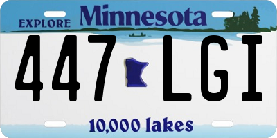 MN license plate 447LGI