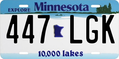 MN license plate 447LGK
