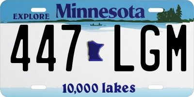 MN license plate 447LGM
